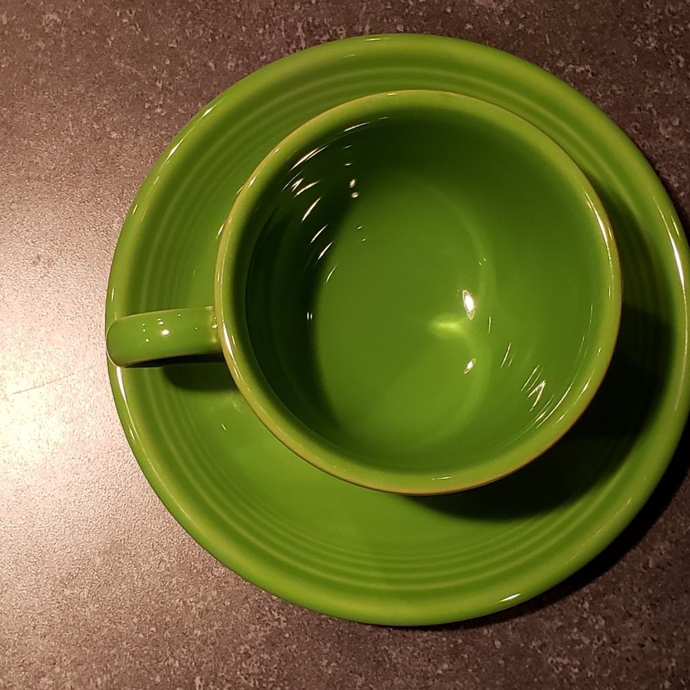 One Fiesta Retired Shamrock teacup and saucer